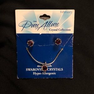 February Swarovski Amethyst Birth Stone Jewelry Set